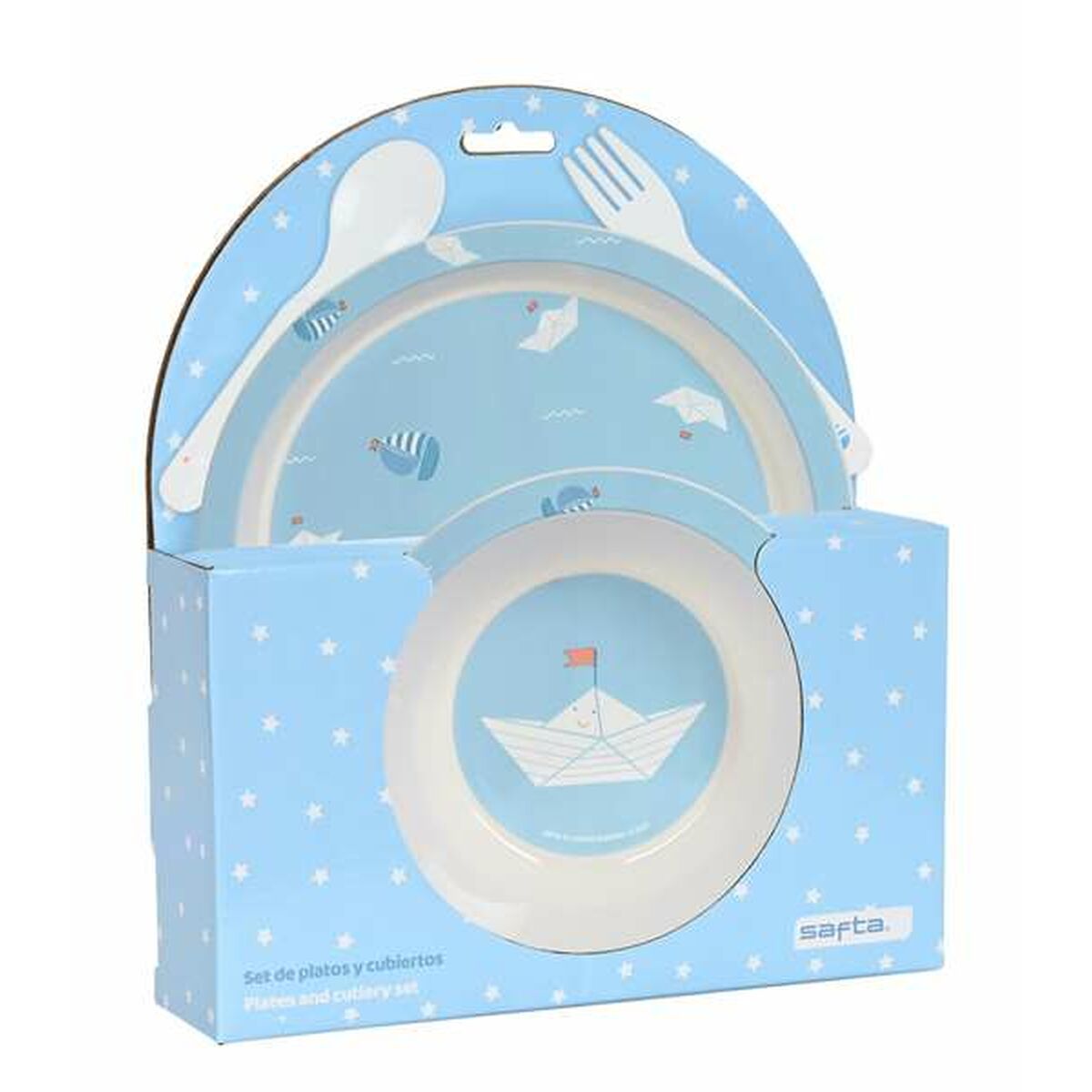 Kinderen servies set Safta Ship Blauw 4 Onderdelen-Topper Trend