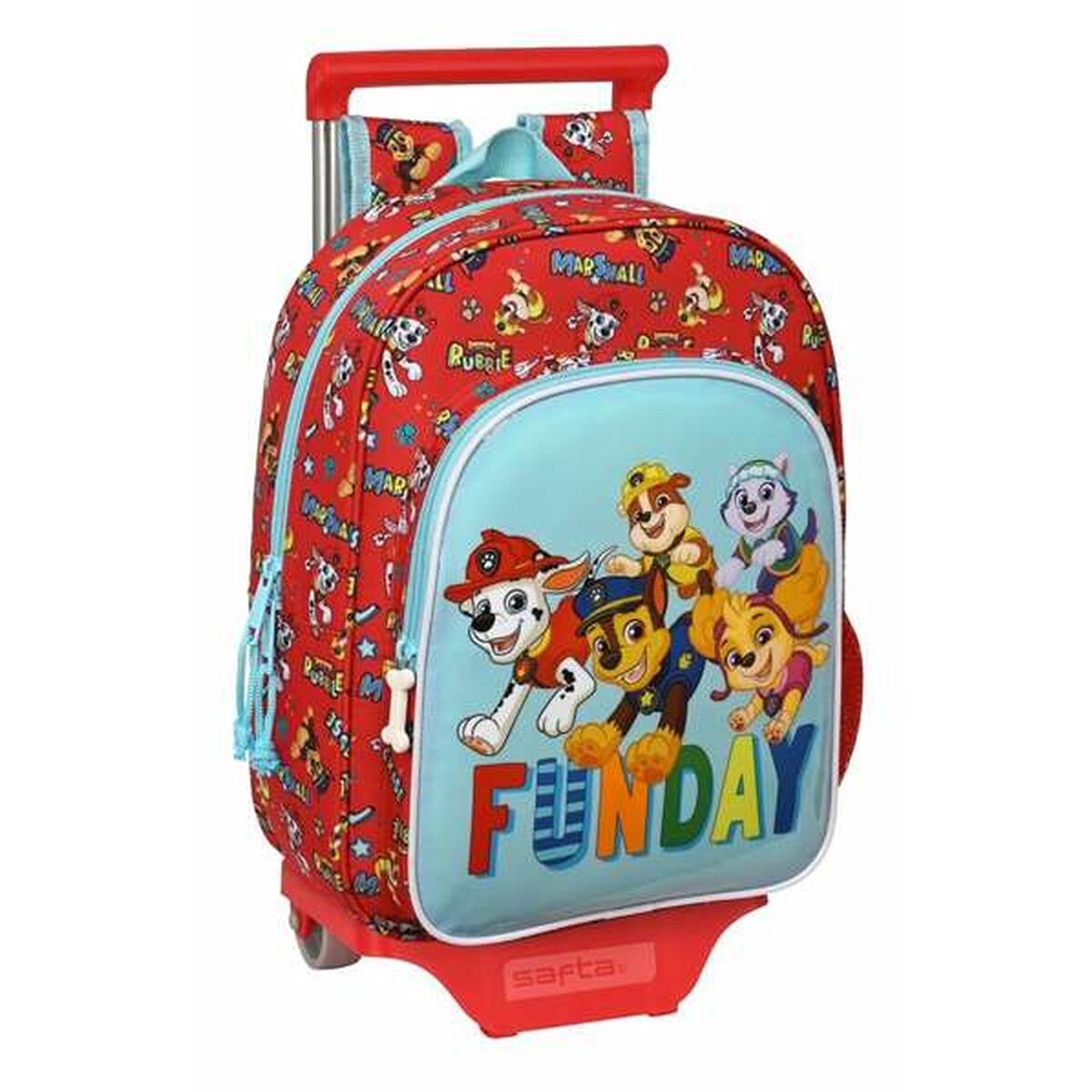 Schoolrugzak met Wielen The Paw Patrol Funday Rood Licht Blauw 26 x 34 x 11 cm-Topper Trend