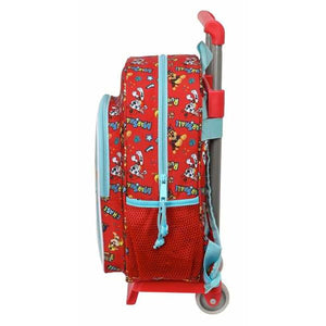 Schoolrugzak met Wielen The Paw Patrol Funday Rood Licht Blauw 26 x 34 x 11 cm-Topper Trend