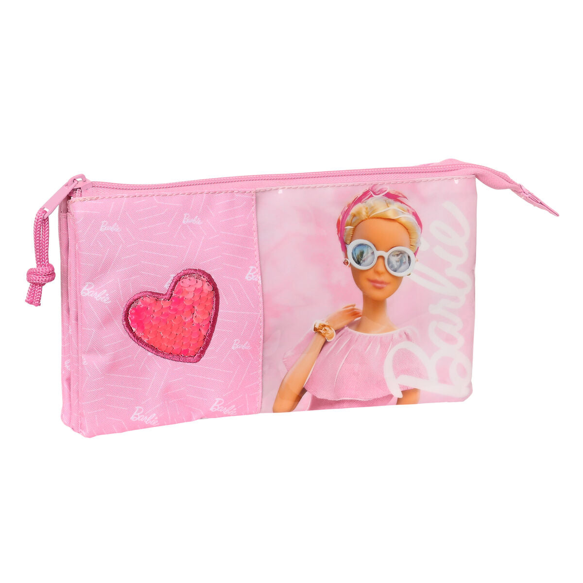 Pennenetui met 3 vakken Barbie Girl Roze 22 x 12 x 3 cm-Topper Trend