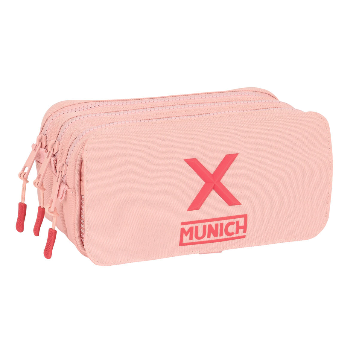 Pennenetui met 3 vakken Munich Licht Roze 21,5 x 10 x 8 cm-Topper Trend