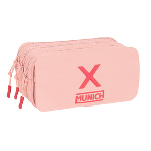 Pennenetui met 3 vakken Munich Licht Roze 21,5 x 10 x 8 cm-Topper Trend