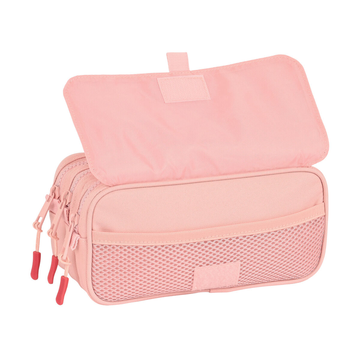 Pennenetui met 3 vakken Munich Licht Roze 21,5 x 10 x 8 cm-Topper Trend