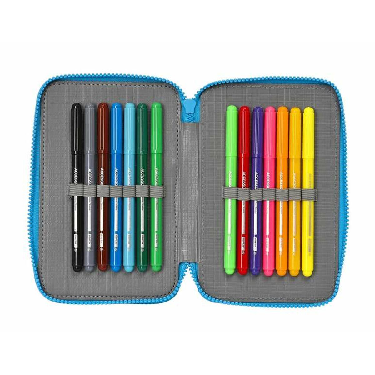 Driedubbele Pennenzak SuperThings Rescue Force Blauw 12,5 x 19,5 x 5,5 cm-Topper Trend