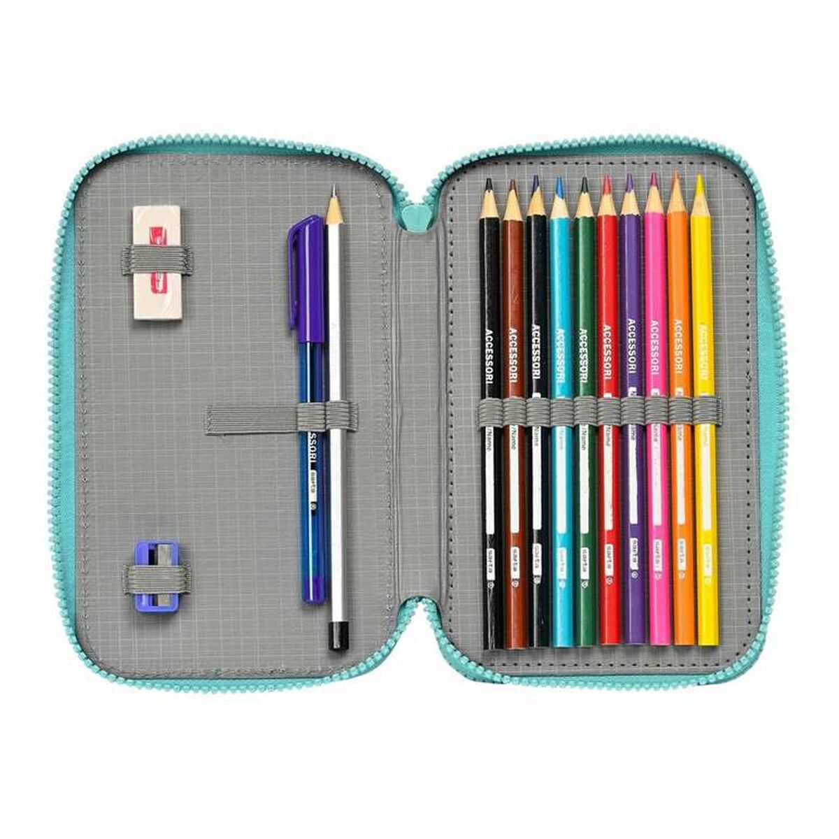 Dubbele etui Baby Shark Surfing 12,5 x 19,5 x 4 cm-Topper Trend