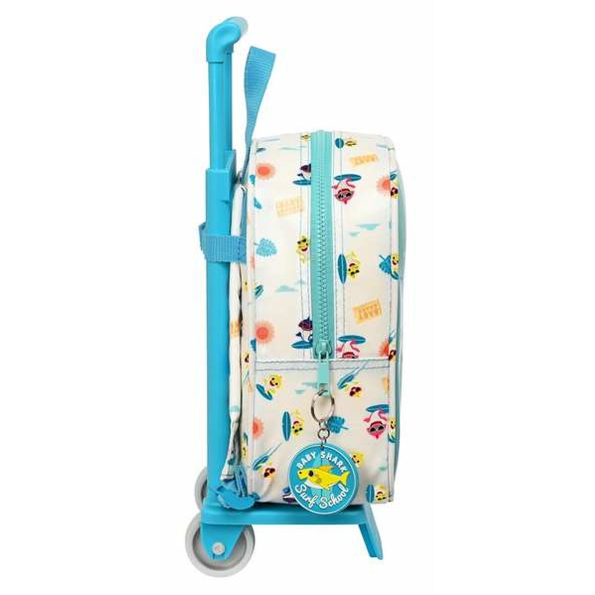 Schoolrugzak met Wielen Baby Shark Surfing Blauw 22 x 27 x 10 cm-Topper Trend