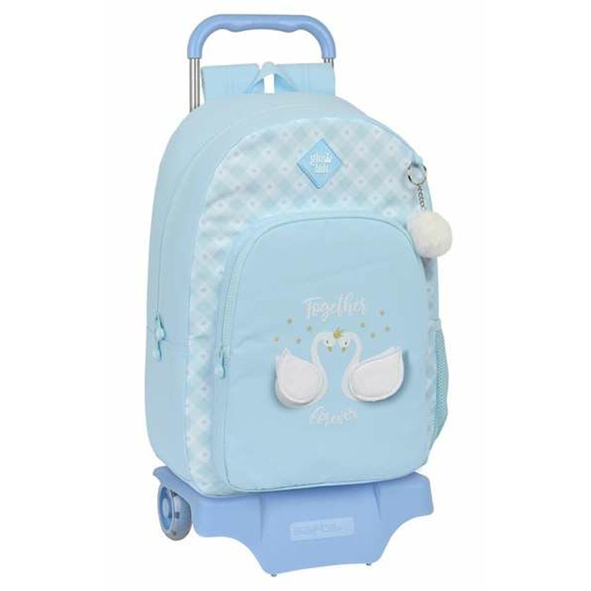 Schoolrugzak met Wielen Glowlab Kids Blauw 30 x 46 x 14 cm Zwaan-Topper Trend