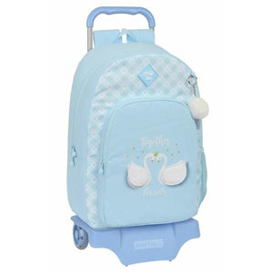 Schoolrugzak met Wielen Glowlab Kids Blauw 30 x 46 x 14 cm Zwaan-Topper Trend