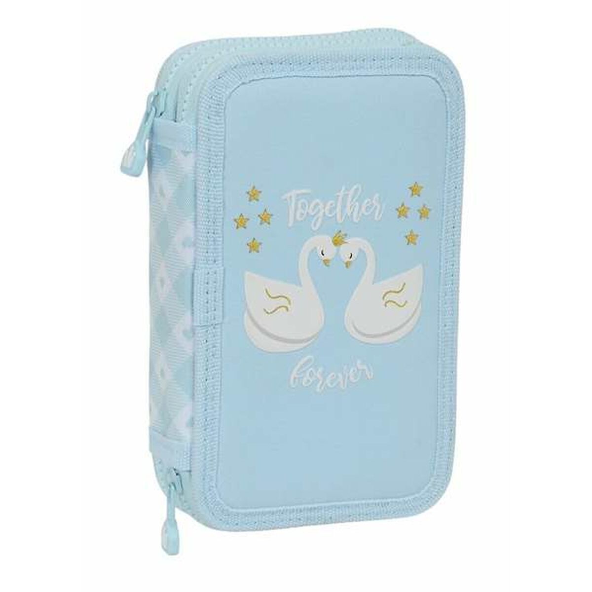 Dubbele etui Glow Lab Cisnes 12,5 x 19,5 x 4 cm Zwaan-Topper Trend