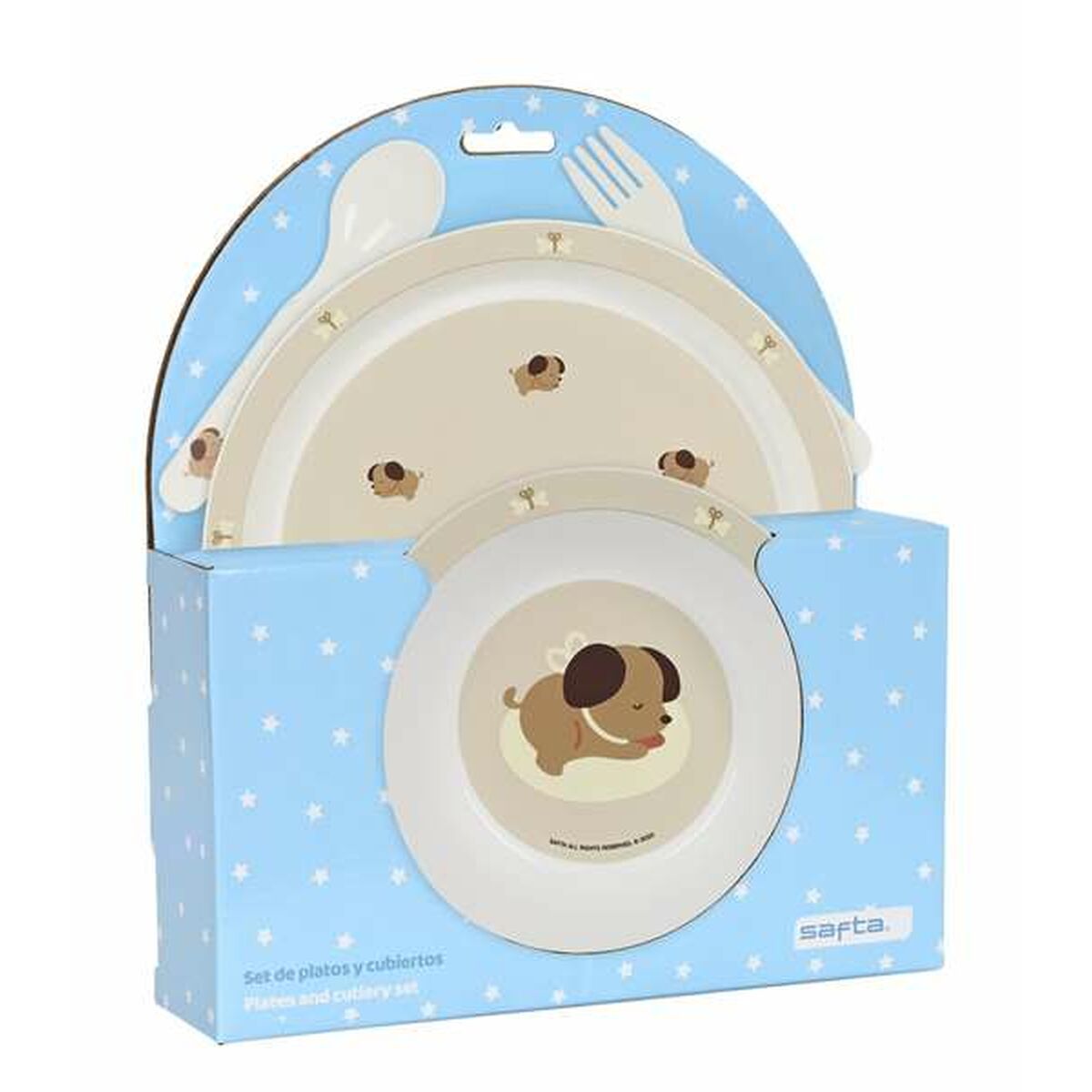 Kinderen servies set Safta Polyurethaan Beige Puppy 4 Onderdelen-Topper Trend