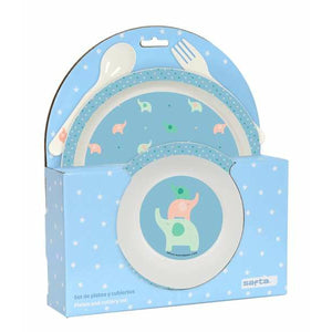 Kinderen servies set Safta Elefantes Polyurethaan Groen 4 Onderdelen-Topper Trend