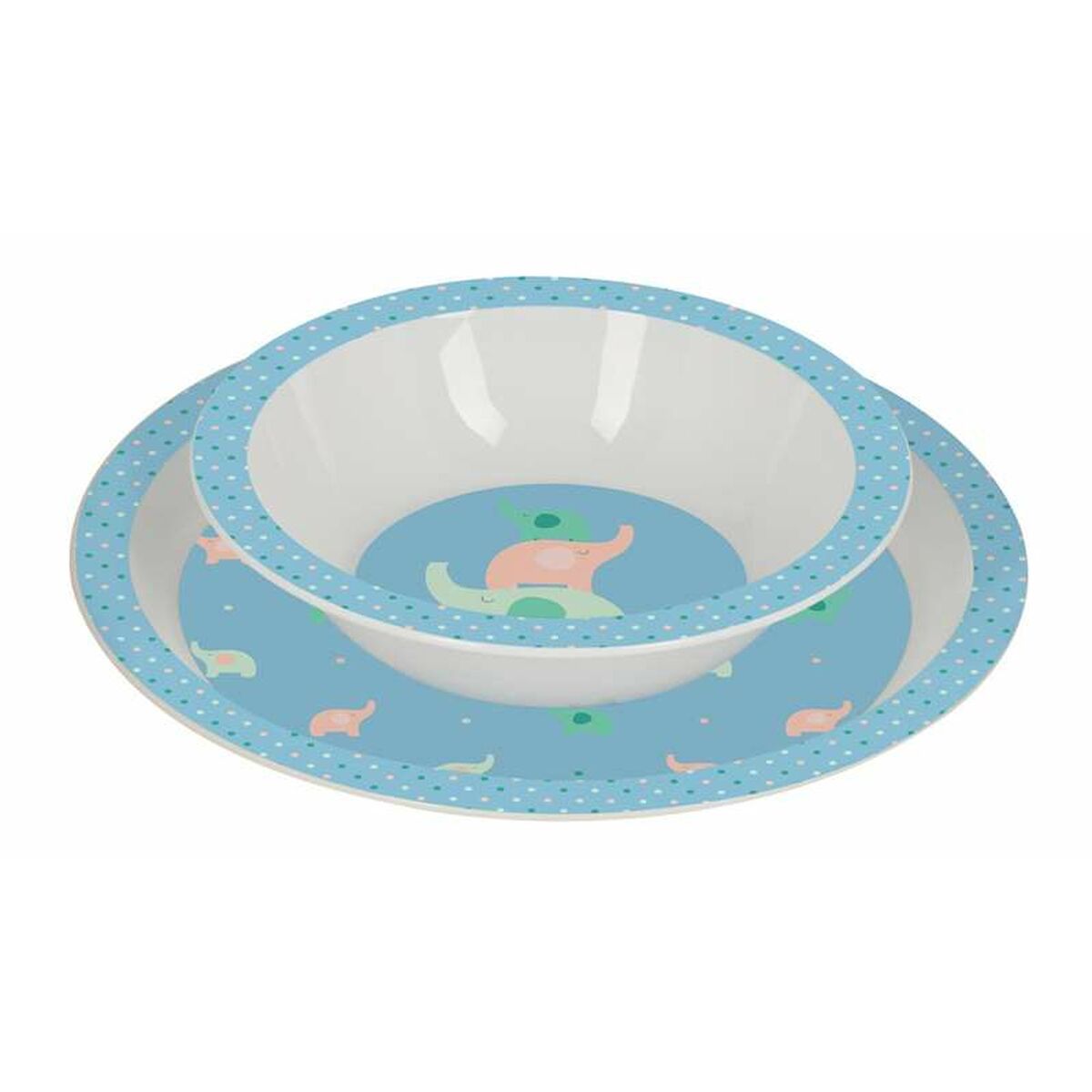 Kinderen servies set Safta Elefantes Polyurethaan Groen 4 Onderdelen-Topper Trend