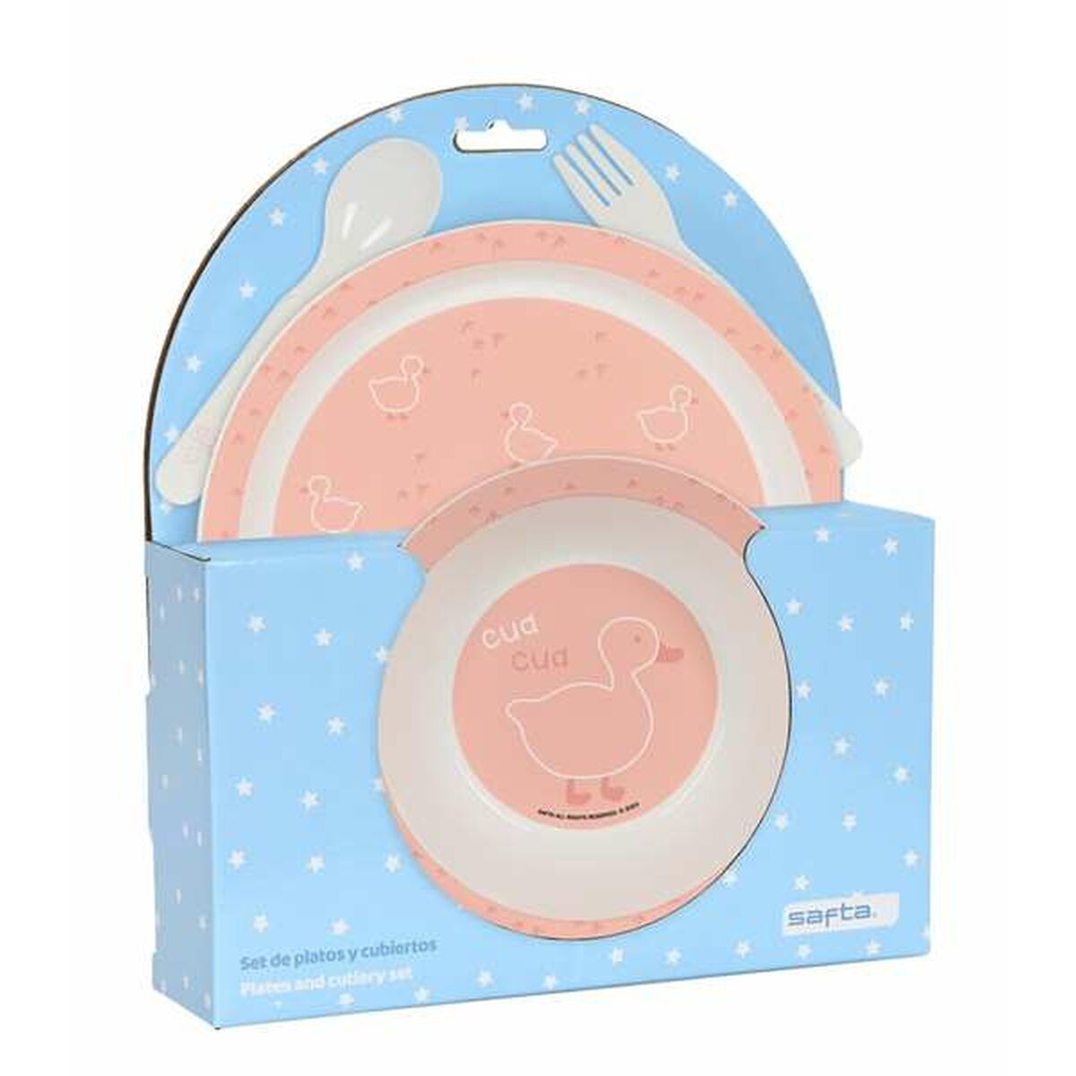 Kinderen servies set Safta Patito Polyurethaan Roze 4 Onderdelen-Topper Trend
