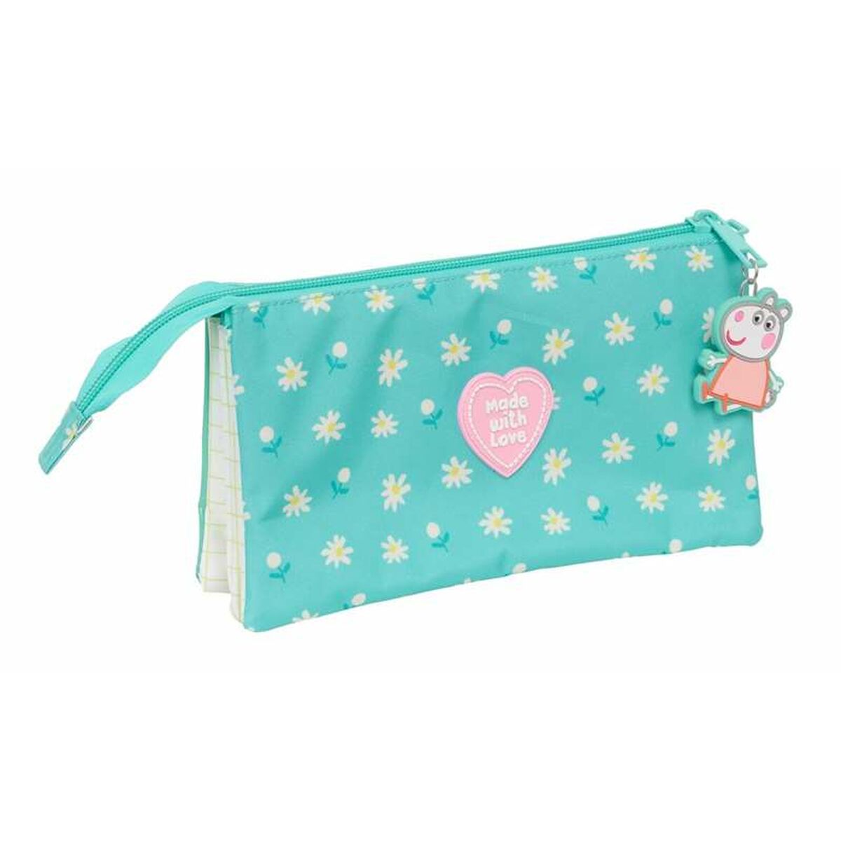 Pennenetui met 3 vakken Peppa Pig Pretty Flowers 22 x 12 x 3 cm-Topper Trend