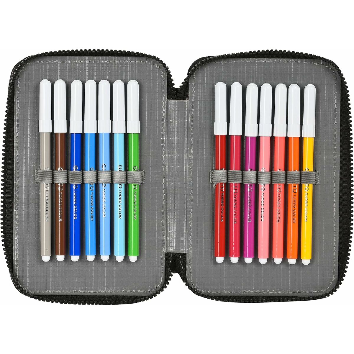 Dubbele etui Real Betis Balompié Zwart 12,5 x 19,5 x 4 cm-Topper Trend