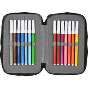Dubbele etui Real Betis Balompié Zwart 12,5 x 19,5 x 4 cm-Topper Trend