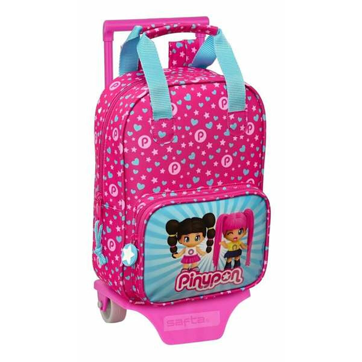 Schoolrugzak met Wielen Pinypon Blauw Roze 20 x 28 x 8 cm-Topper Trend