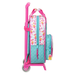 Schoolrugzak met Wielen The Bellies Wit Turkoois Paars 20 x 28 x 8 cm-Topper Trend