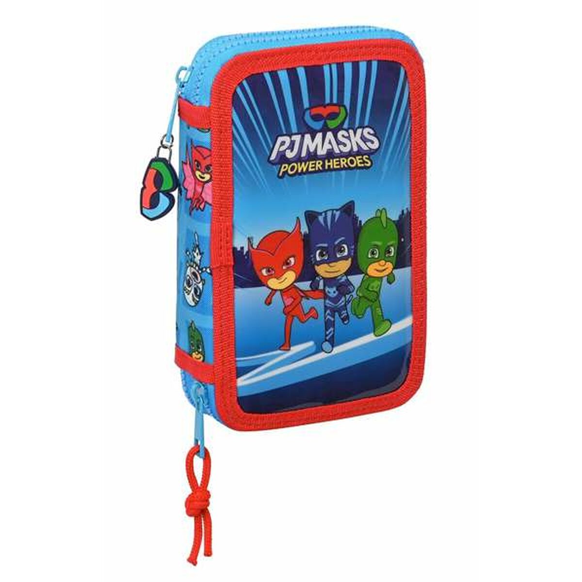 Dubbele etui PJ Masks Blauw 12,5 x 19,5 x 4 cm-Topper Trend