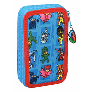 Dubbele etui PJ Masks Blauw 12,5 x 19,5 x 4 cm-Topper Trend