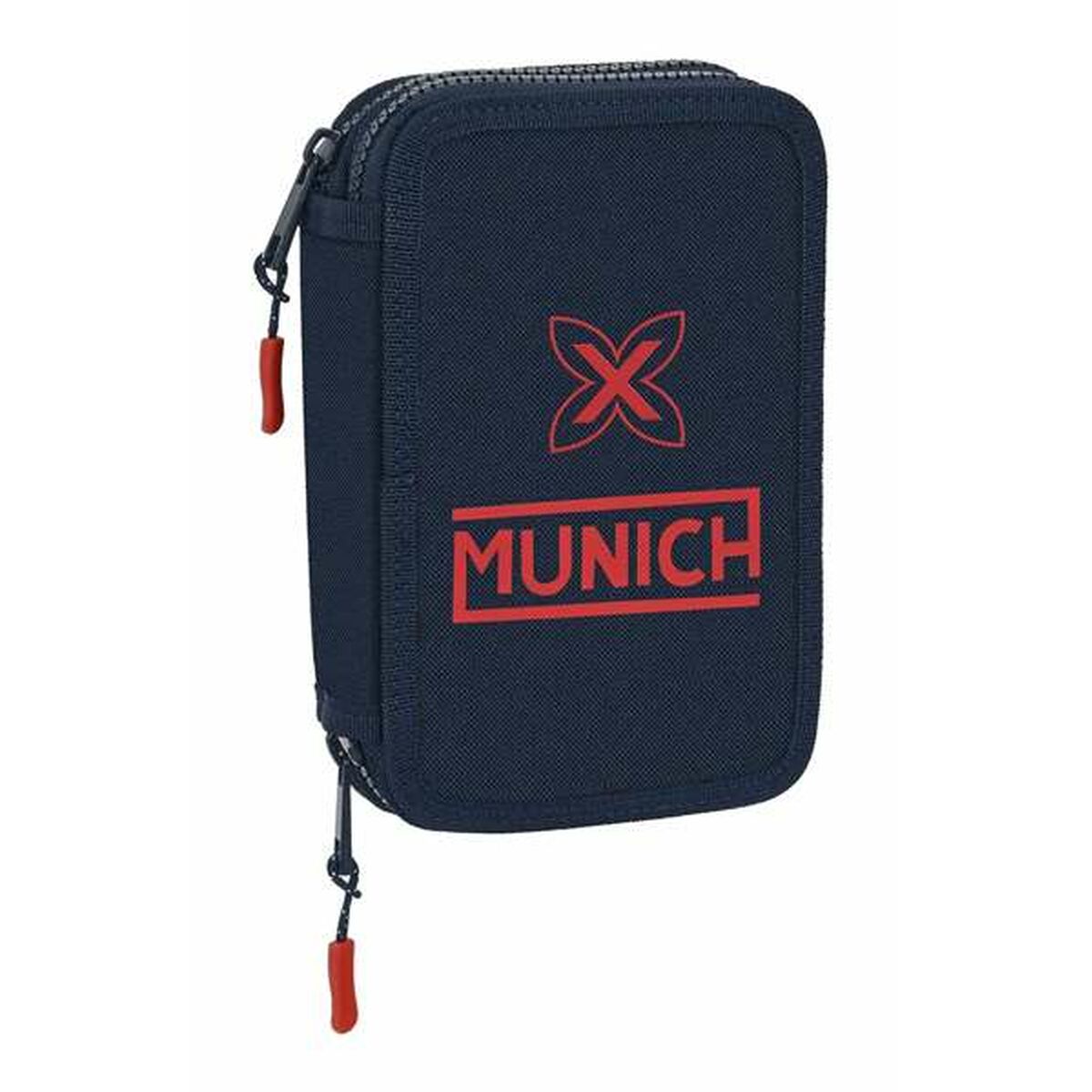 Dubbele etui Munich Flash Marineblauw 12,5 x 19,5 x 4 cm-Topper Trend
