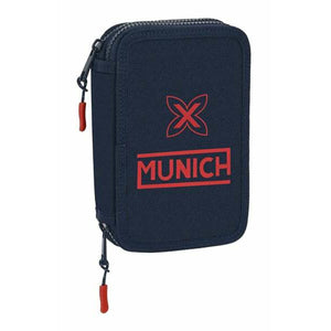 Dubbele etui Munich Flash Marineblauw 12,5 x 19,5 x 4 cm-Topper Trend