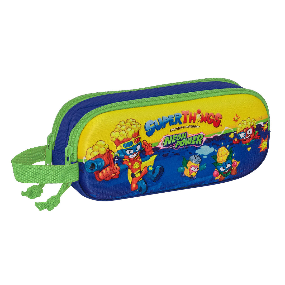 Pennenetui met 2 vakken SuperThings Blauw 21 x 8 x 6 cm 3D-Topper Trend