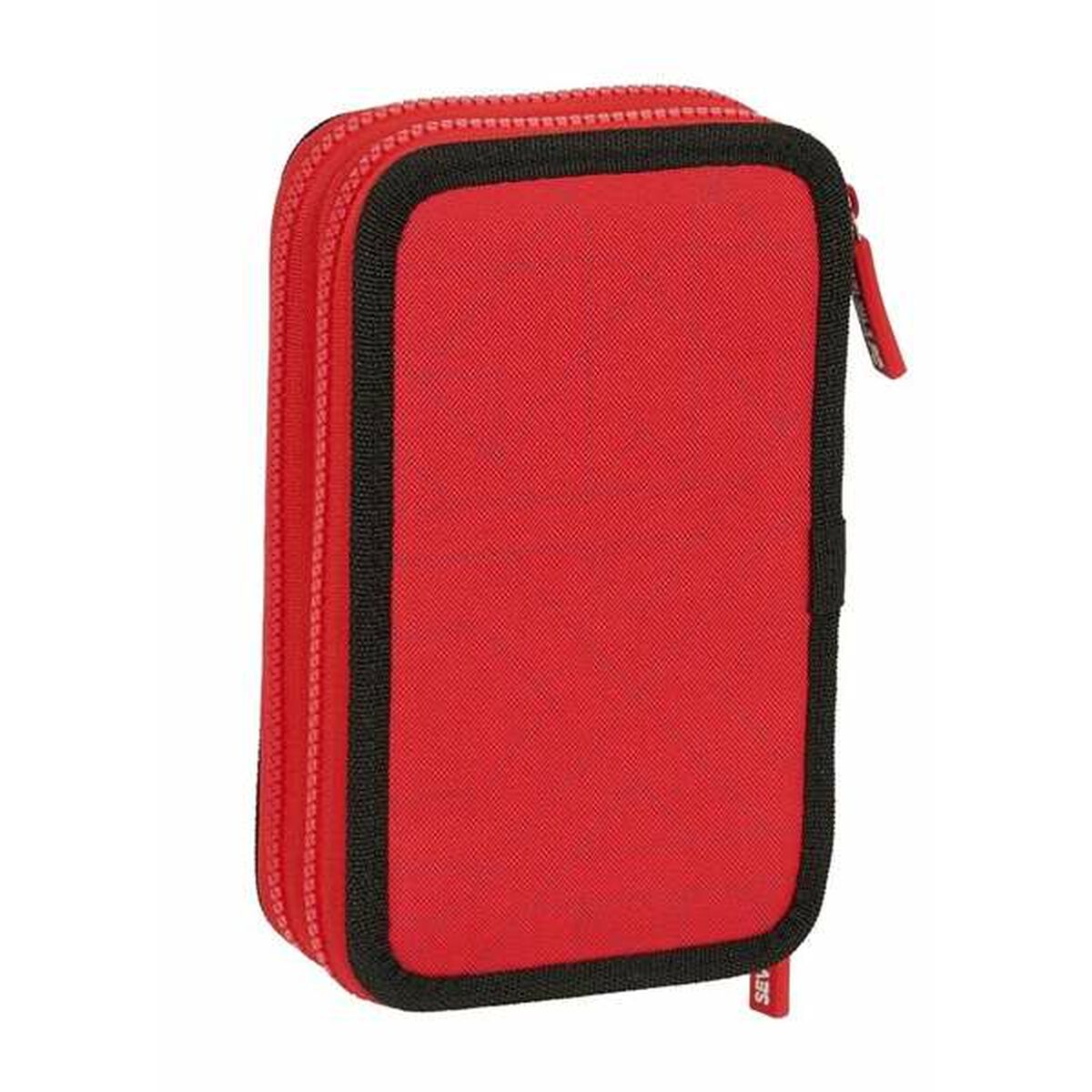 Dubbele etui Sevilla Fútbol Club Zwart Rood 12,5 x 19,5 x 4 cm-Topper Trend