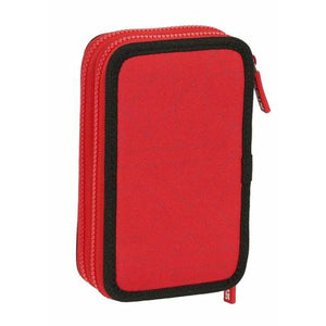 Dubbele etui Sevilla Fútbol Club Zwart Rood 12,5 x 19,5 x 4 cm-Topper Trend
