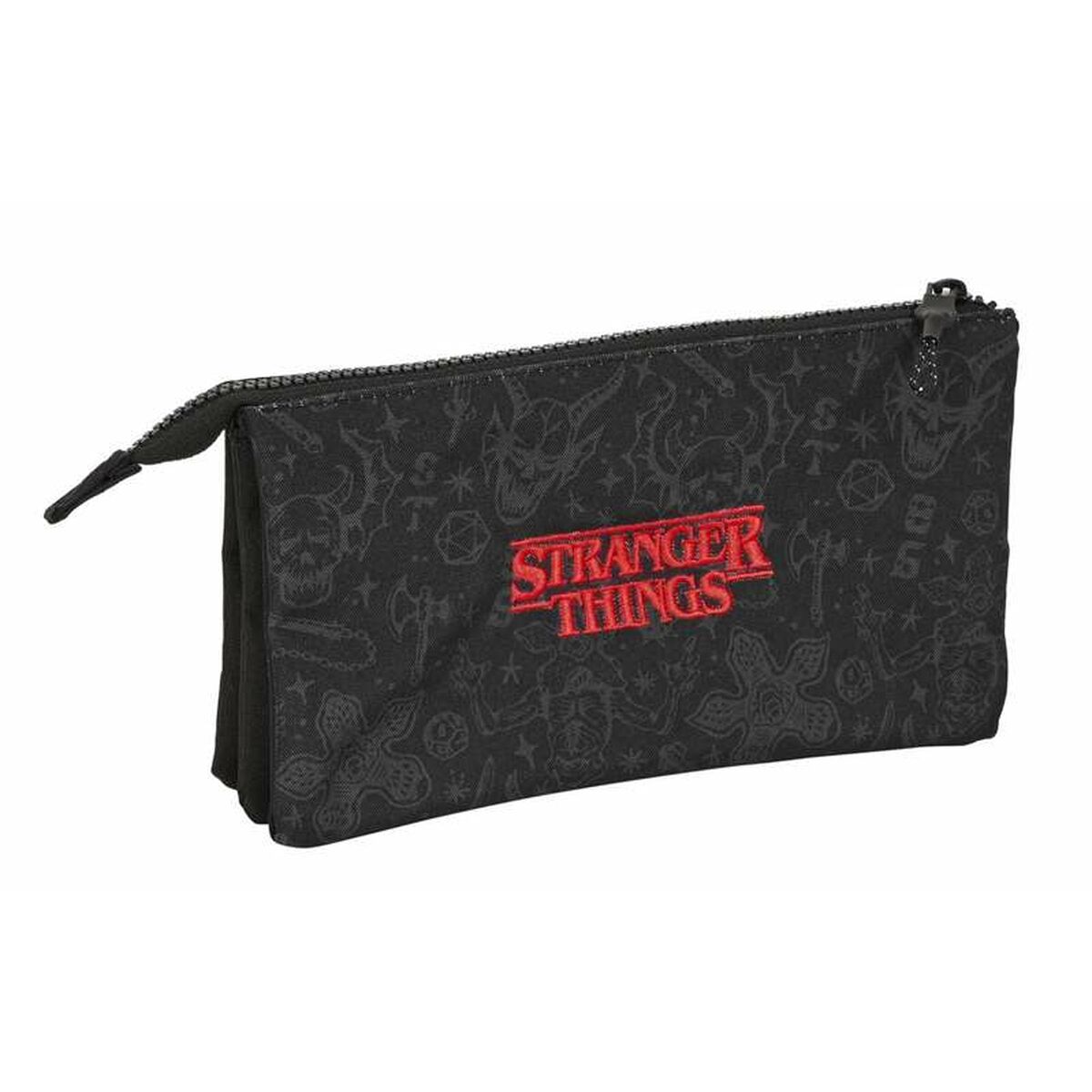 Pennenetui met 3 vakken Stranger Things Zwart 22 x 12 x 3 cm-Topper Trend