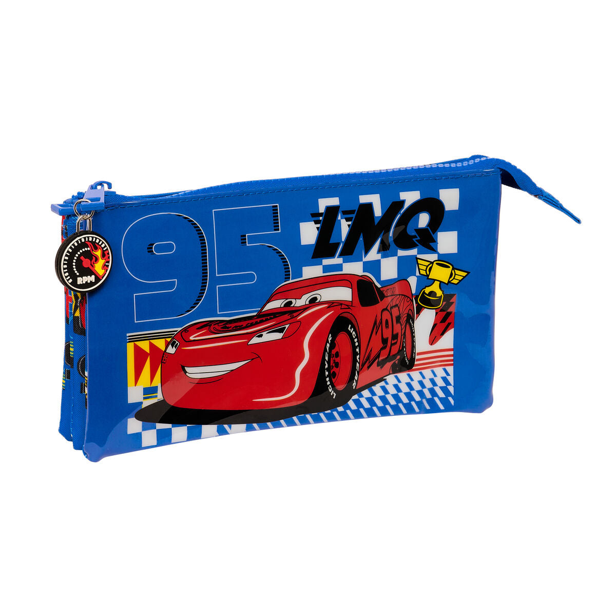Pennenetui met 3 vakken Cars Race Ready Blauw 22 x 12 x 3 cm-Topper Trend