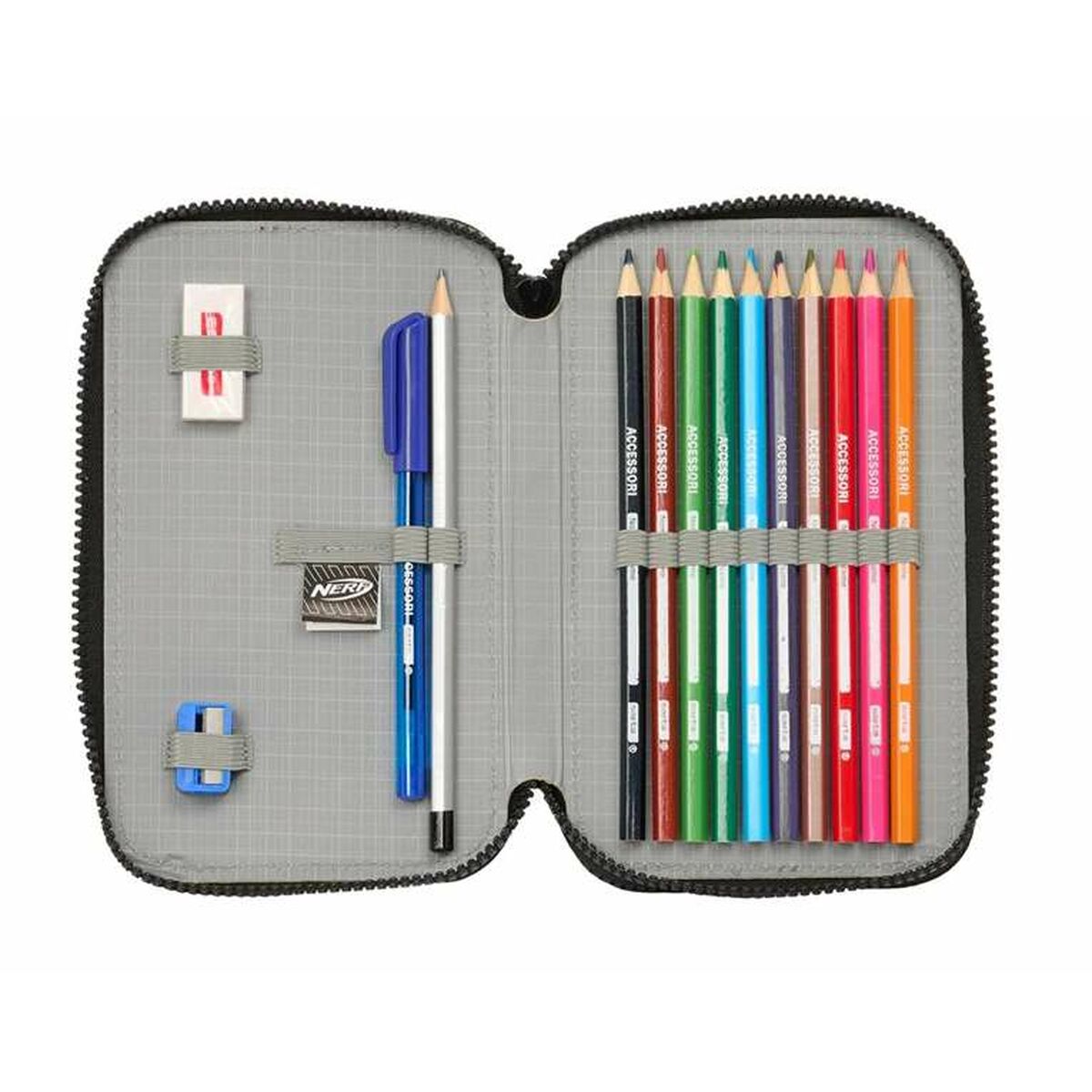 Dubbele etui Nerf Get Ready 12,5 x 19,5 x 4 cm-Topper Trend