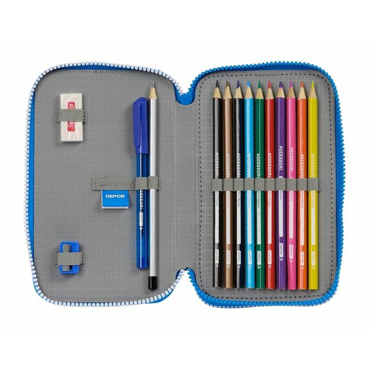 Dubbele etui R. C. Deportivo de La Coruña 12,5 x 19,5 x 4 cm-Topper Trend