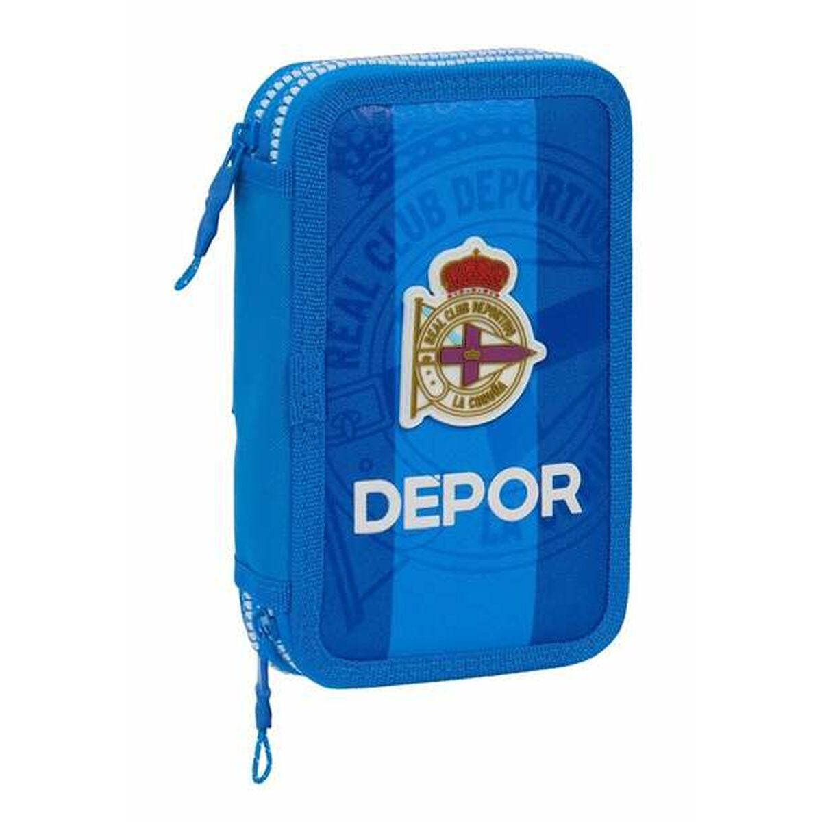 Dubbele etui R. C. Deportivo de La Coruña 12,5 x 19,5 x 4 cm-Topper Trend