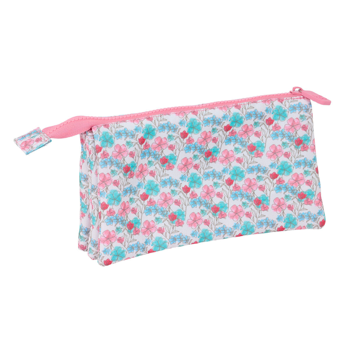 Pennenetui met 3 vakken Safta Flores 22 x 12 x 3 cm-Topper Trend