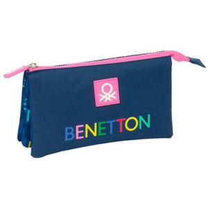 Pennenetui met 3 vakken Benetton Damero 22 x 12 x 3 cm-Topper Trend