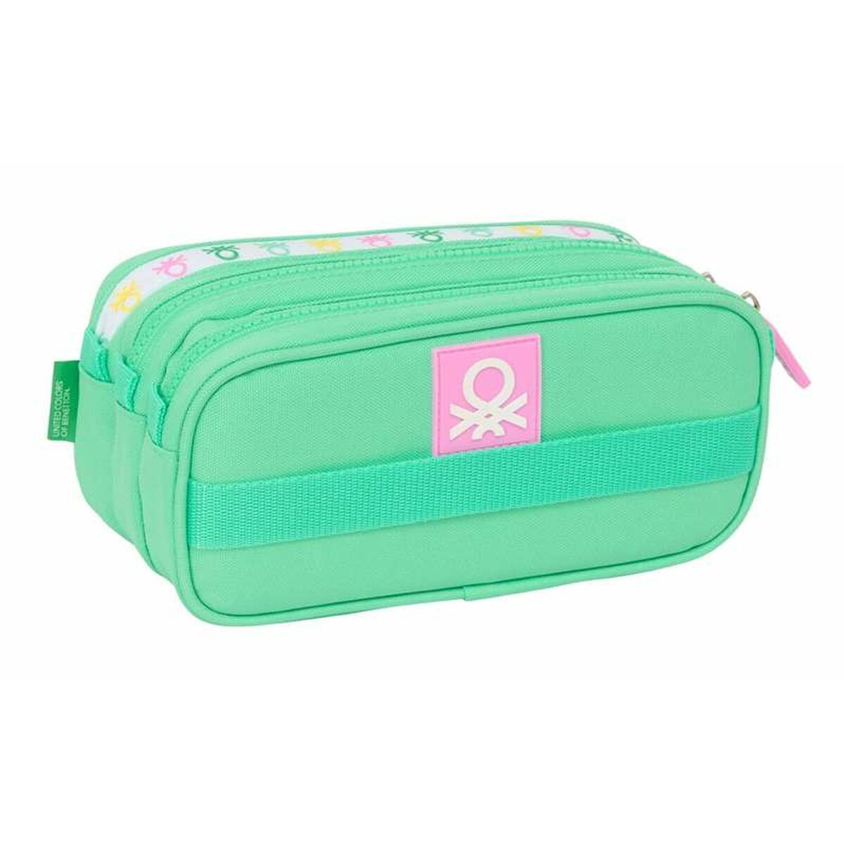 Pennenetui met 3 vakken Benetton Mint 21,5 x 10 x 8 cm-Topper Trend