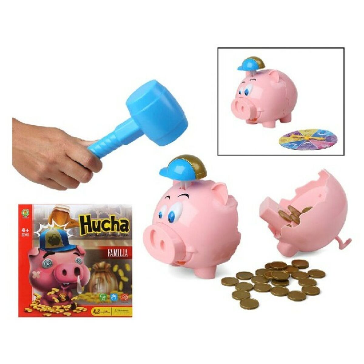 Educatief Spel Piggy bank Spaans Roze (27 x 27 cm)-Topper Trend