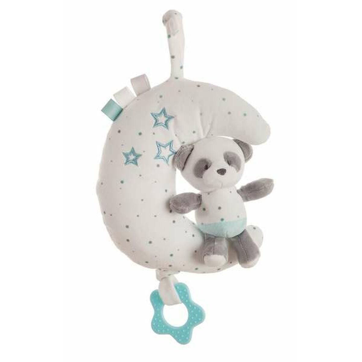 Muzikale Rammelaar Baby Panda Blauw 25 cm Maan-Topper Trend