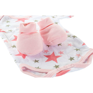 Kledingset DKD Home Decor Blauw Roze 0-6 Maanden Katoen Sterren (2 Stuks)-Topper Trend