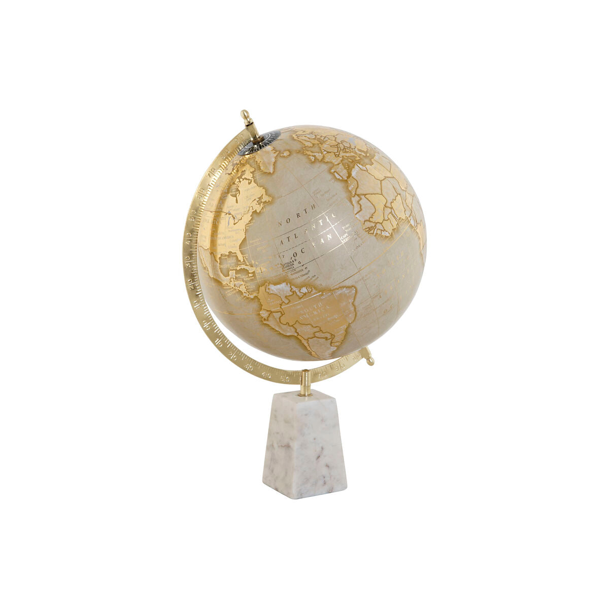 Wereldbol Home ESPRIT Wit Gouden PVC Marmer 27 x 25 x 40 cm-Topper Trend