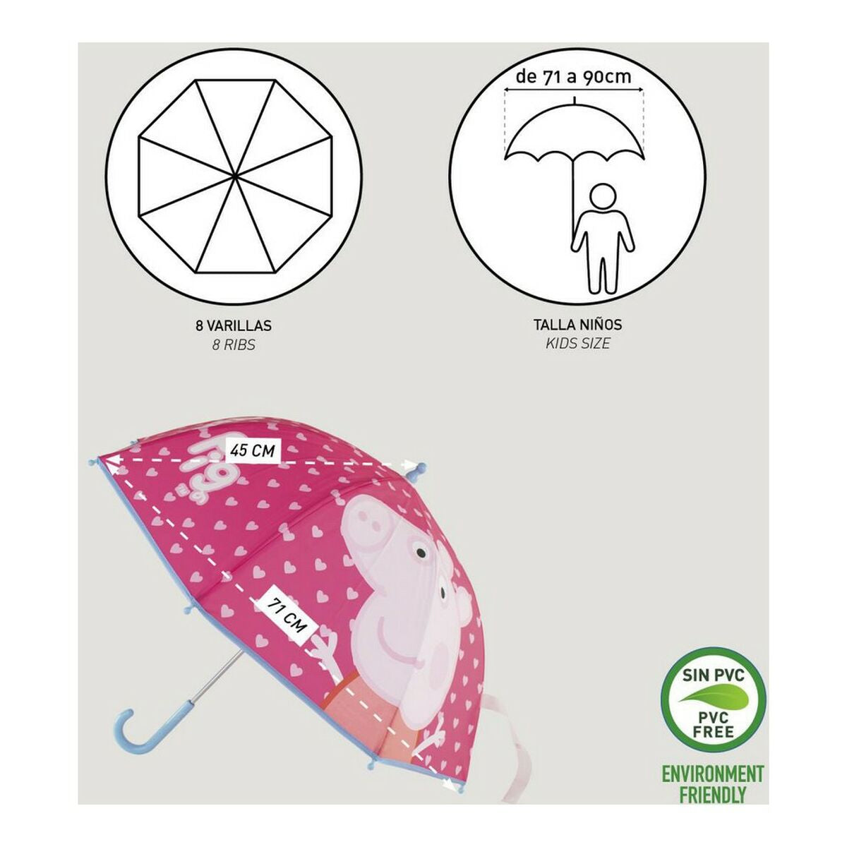 Paraplu Peppa Pig Roze (Ø 71 cm)-Topper Trend