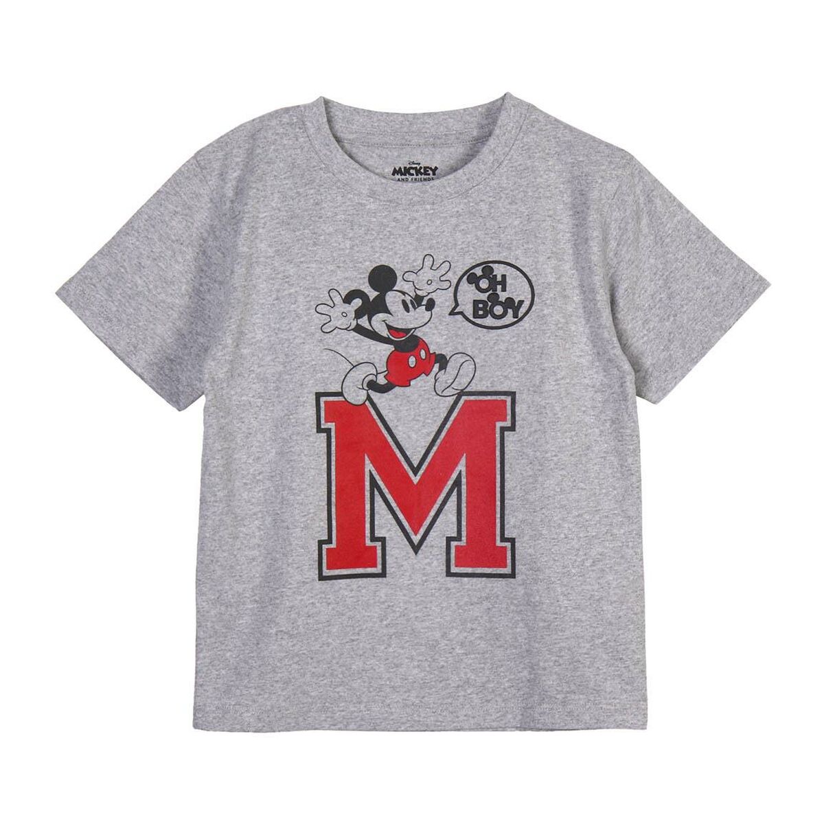 T-Shirt met Korte Mouwen voor kinderen Mickey Mouse Grijs 4 Jaar-Topper Trend