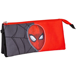 Pennenetui met 3 vakken Spider-Man Rood-Topper Trend