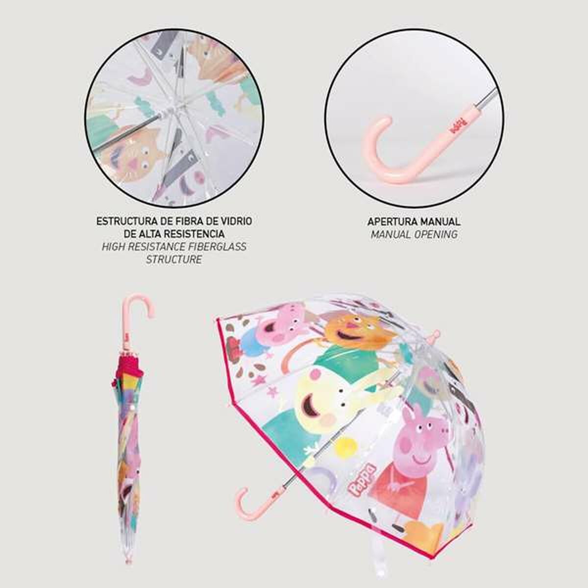 Paraplu Peppa Pig Ø 71 cm Transparant-Topper Trend