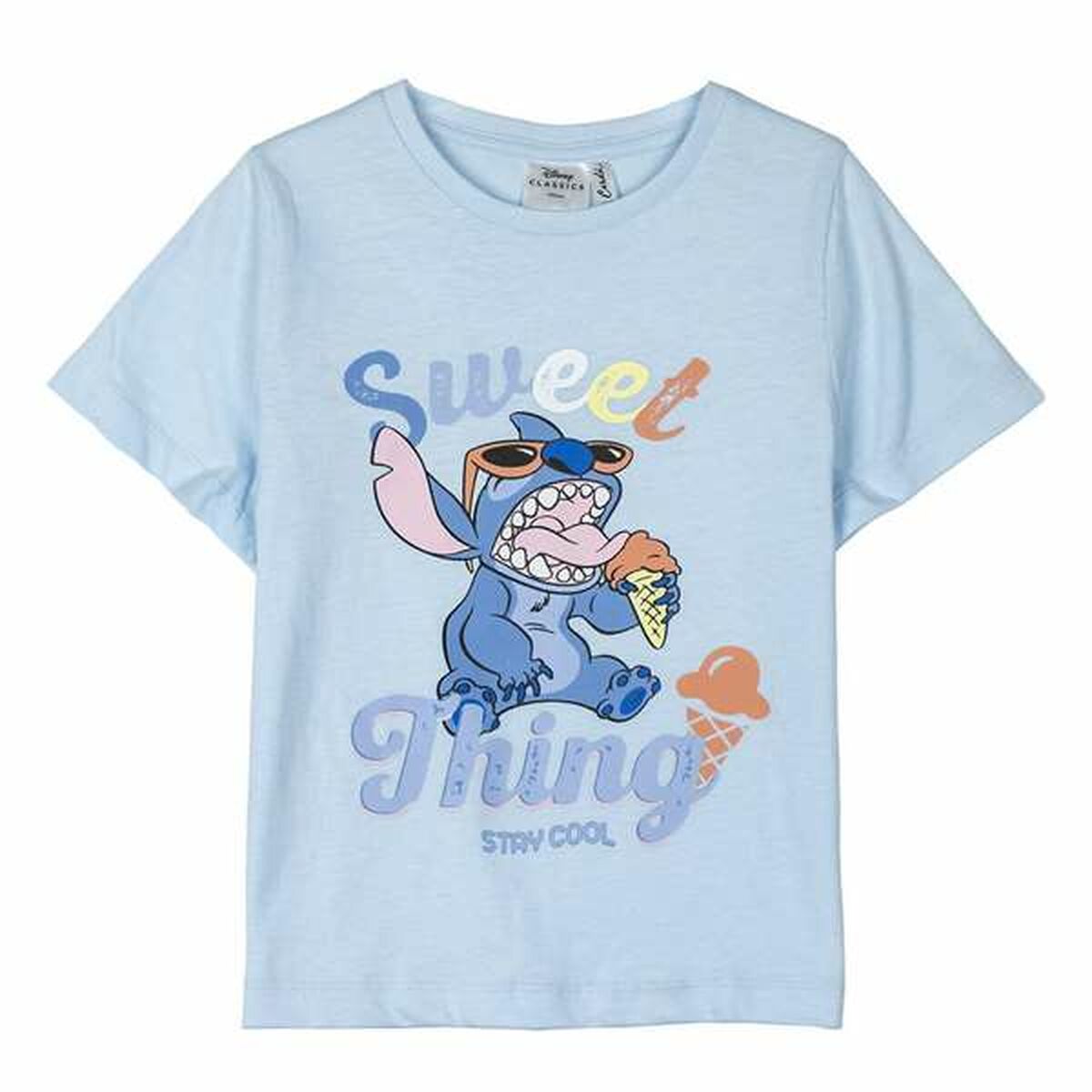 T-Shirt met Korte Mouwen voor kinderen Stitch Licht Blauw 5 Jaar-Topper Trend