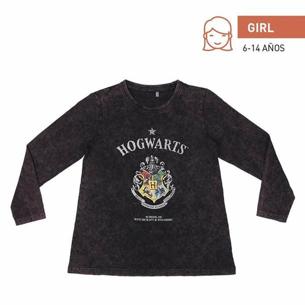 Shirt met lange mouwen voor kinderen Harry Potter Donker grijs 14 Jaar-Topper Trend