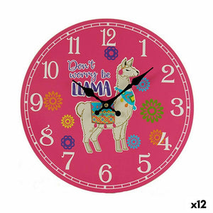 Muurklok Lama 3 x 33,8 x 33,8 cm (12 Stuks)-Topper Trend